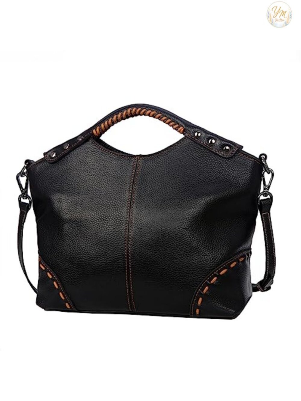 Genuine Leather Satchel Crossbody Bag Women Shoulder Handbag Purse with